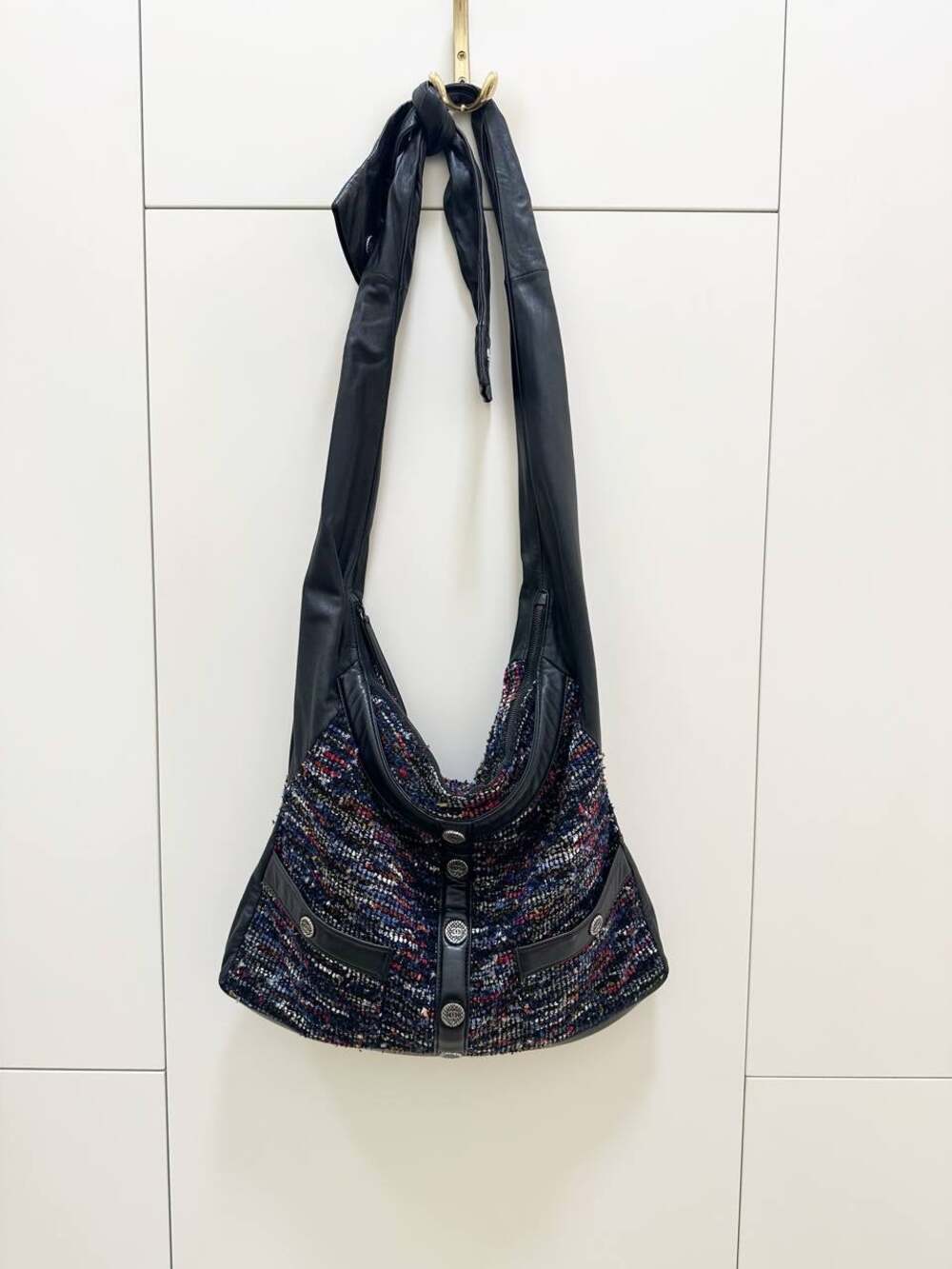 CHANEL Multicolor Tweed & Leather Girl Bag